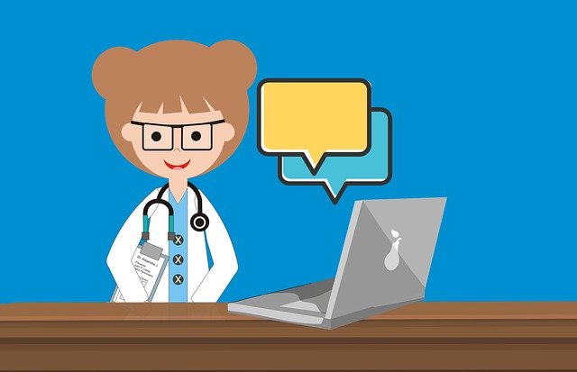 médecin, ordinateur, échange